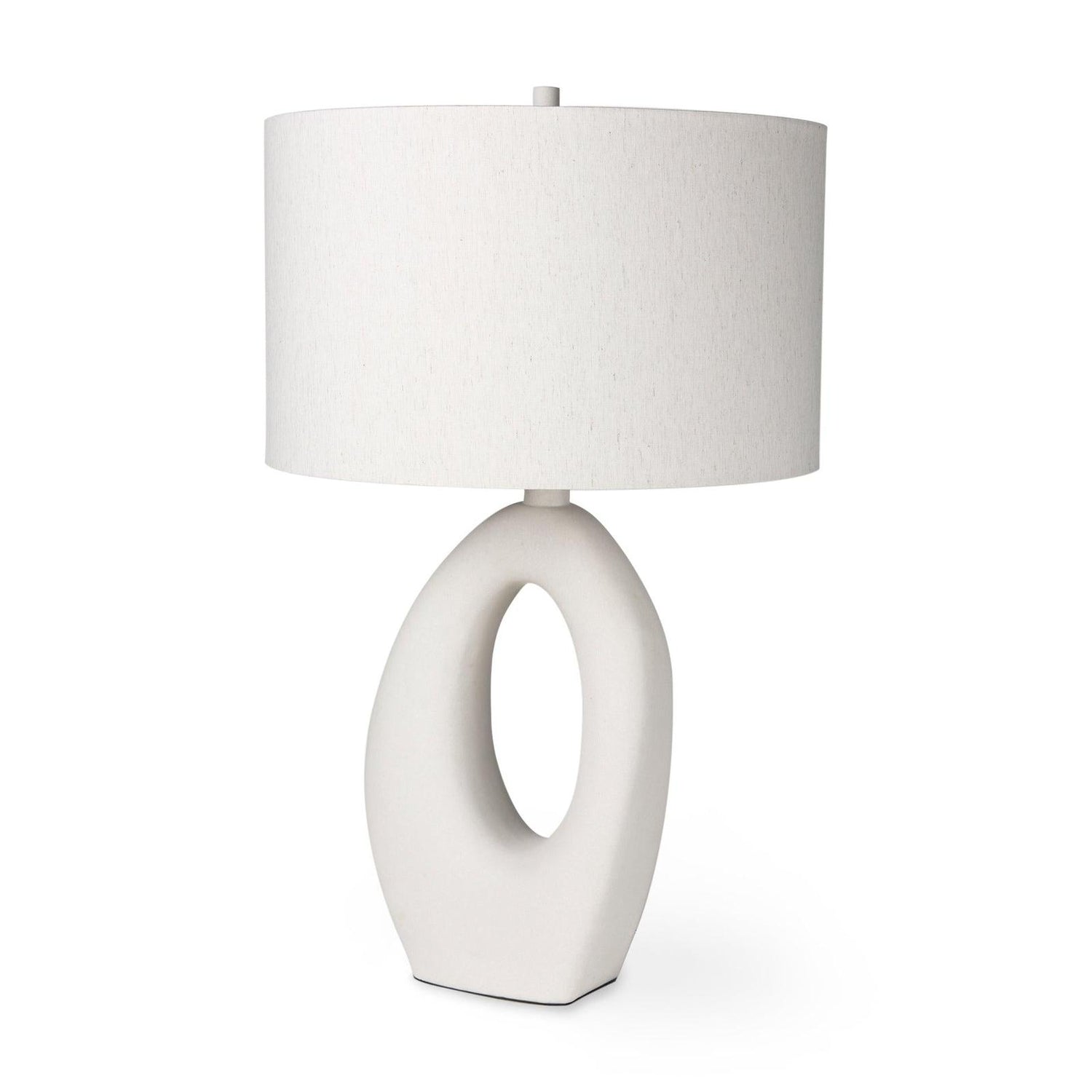 Mercana Tao Cream Base W/White Shade Table Lamp Clearance