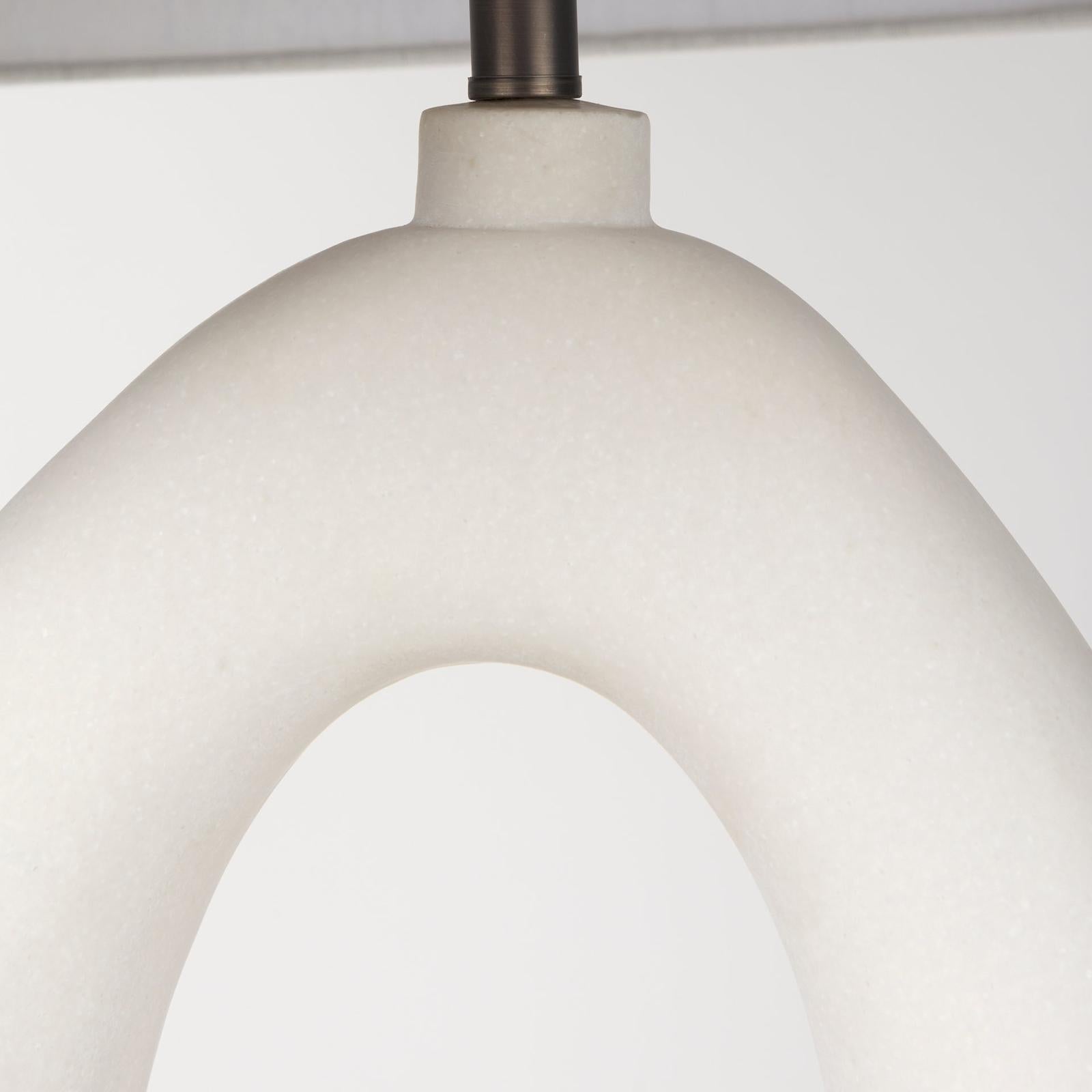 Mercana Tao Cream Base W/White Shade Table Lamp Clearance