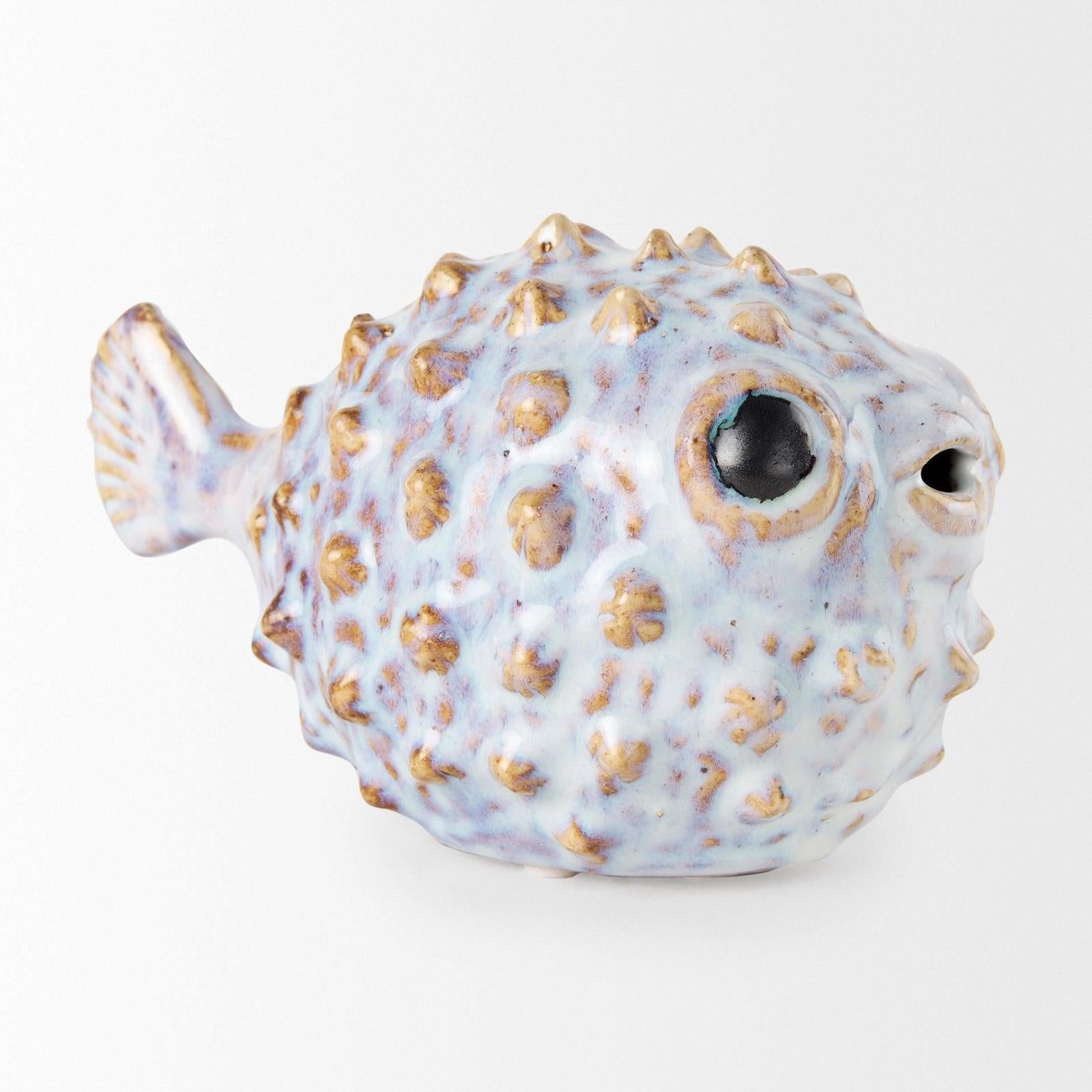 Mercana Spike Off-White Ceramic Puffer Fish