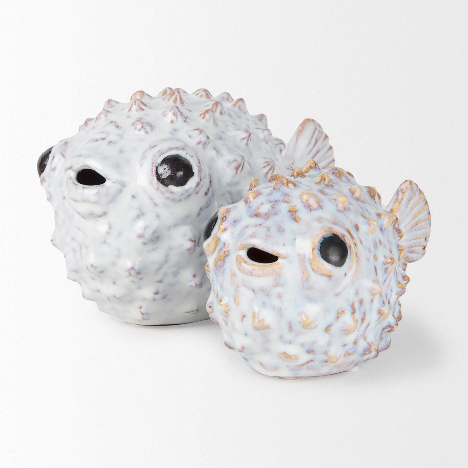 Mercana Spike Off-White Ceramic Puffer Fish