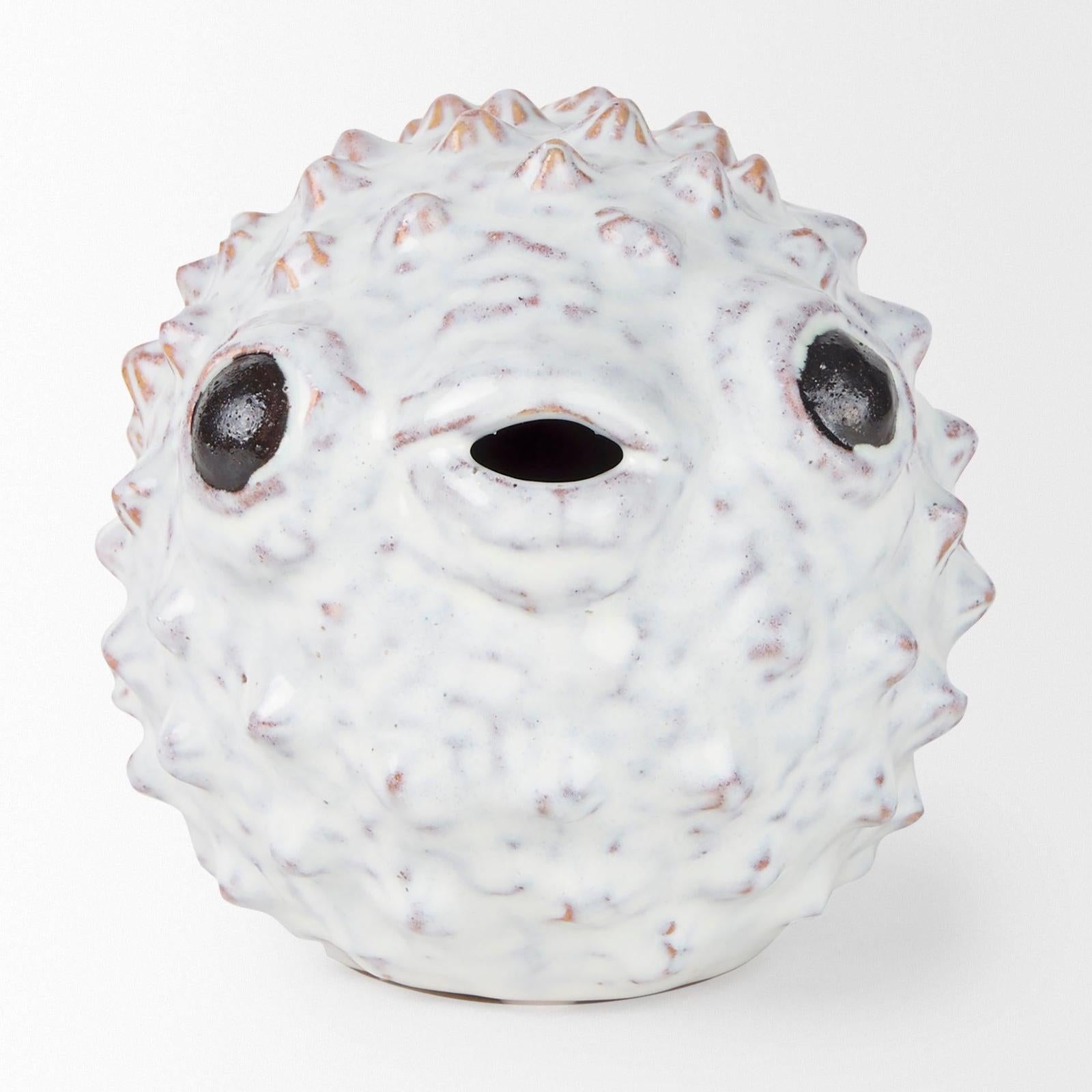 Mercana Spike Off-White Ceramic Puffer Fish