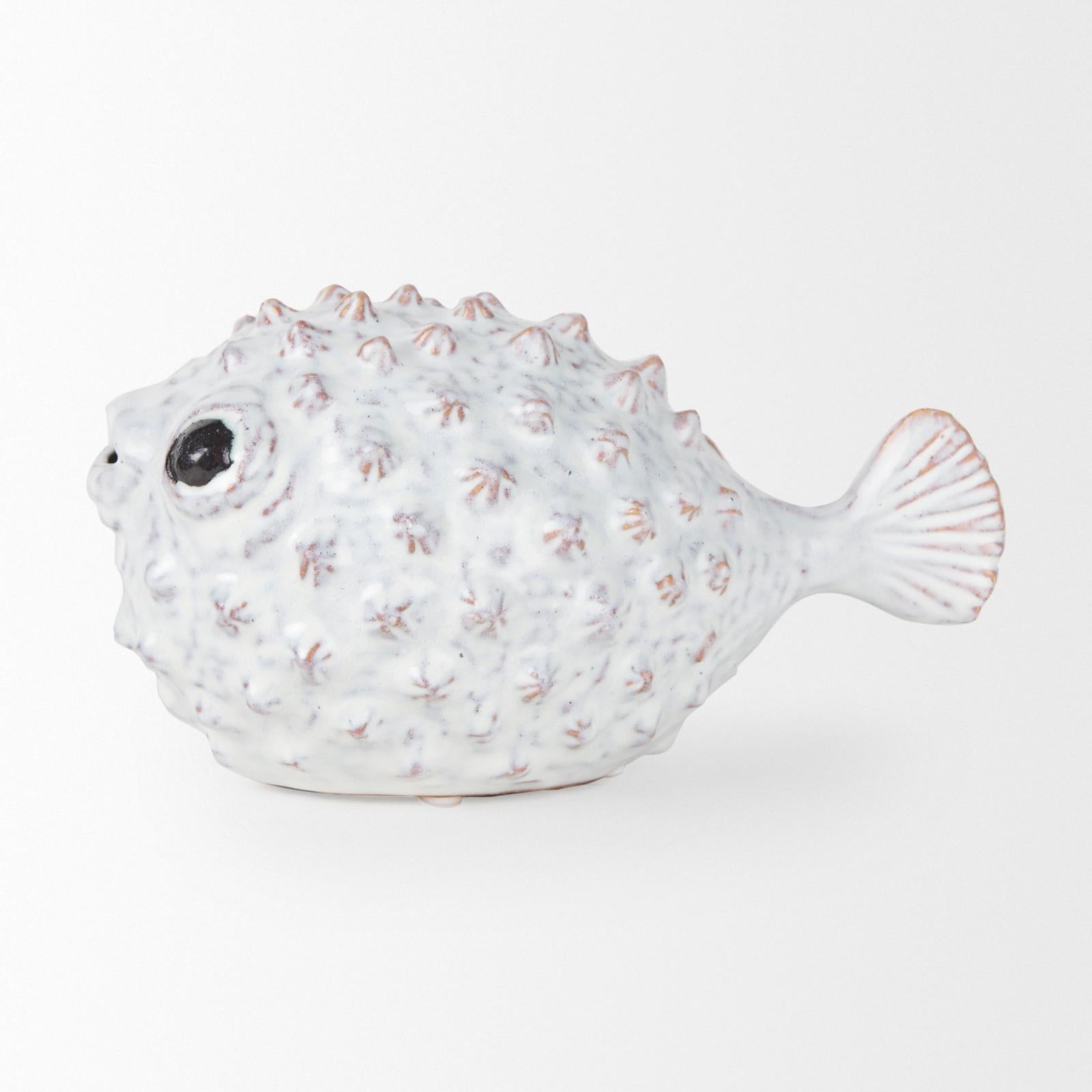 Mercana Spike Off-White Ceramic Puffer Fish