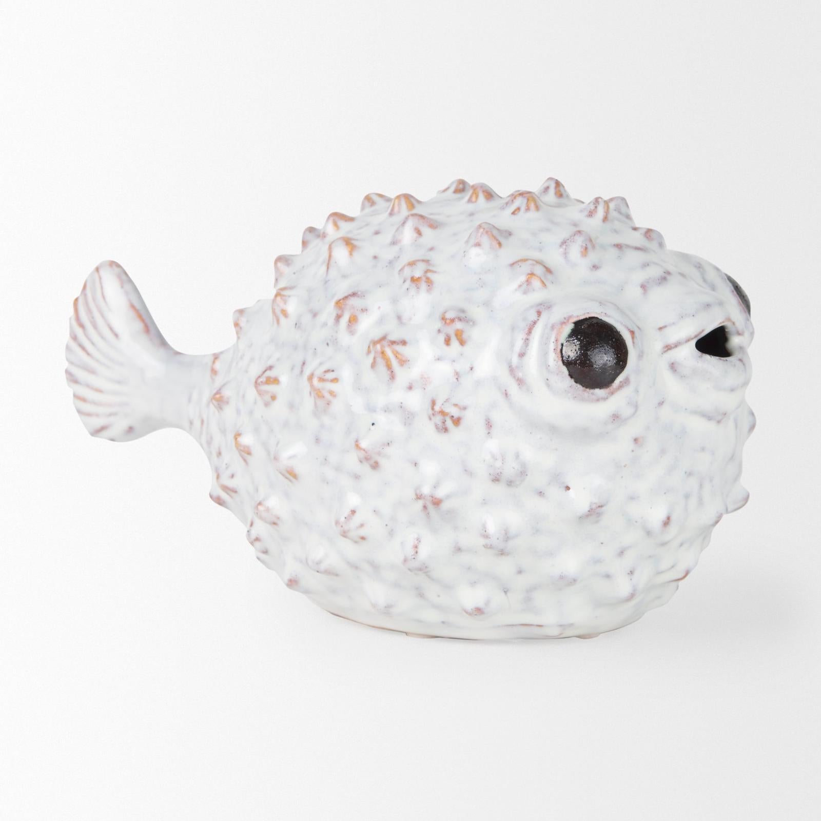 Mercana Spike Off-White Ceramic Puffer Fish
