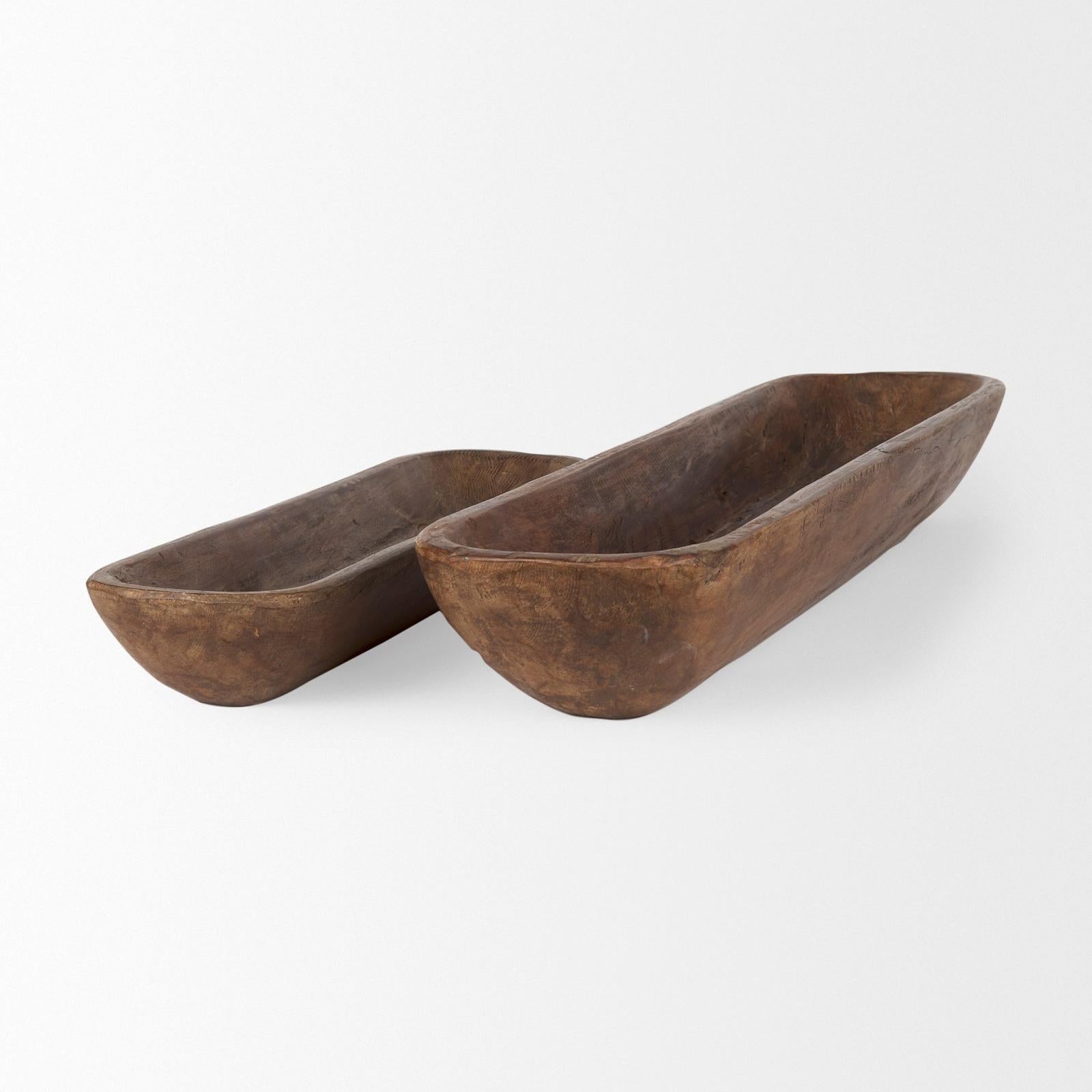 Mercana Athena Extra Large Reclaimed Wood Trays - Set of 2