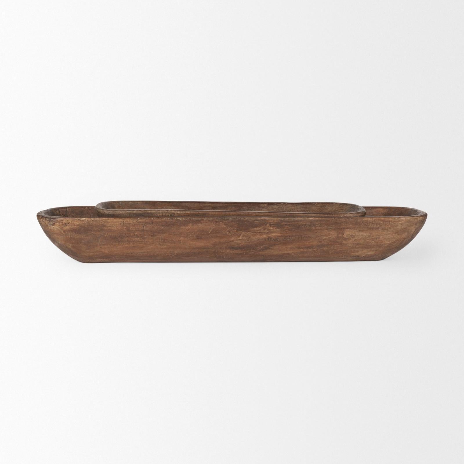 Mercana Athena Extra Large Reclaimed Wood Trays - Set of 2