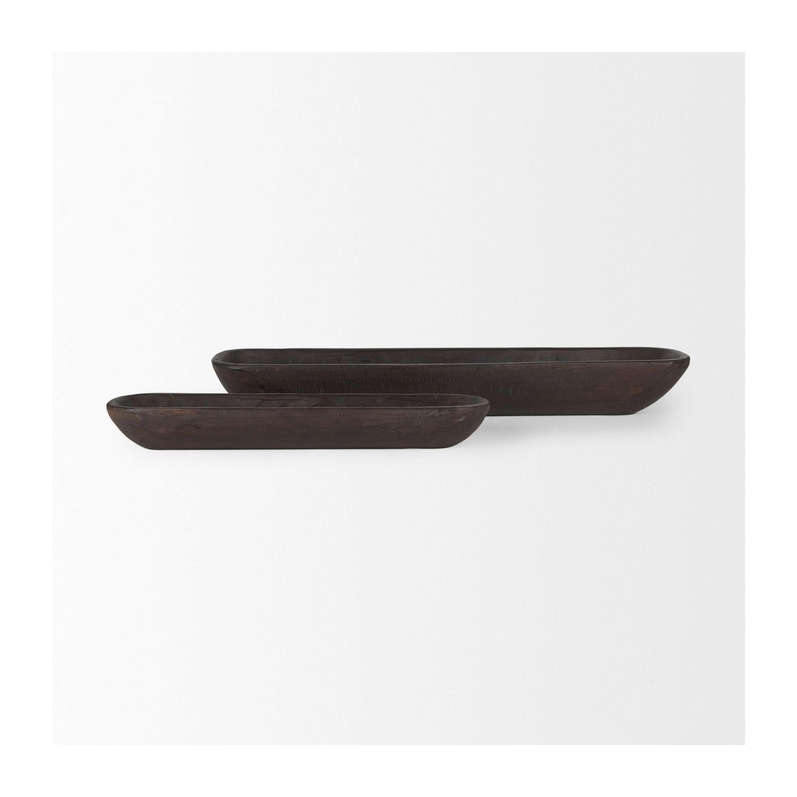 Mercana Athena Extra Large Reclaimed Wood Trays - Set of 2