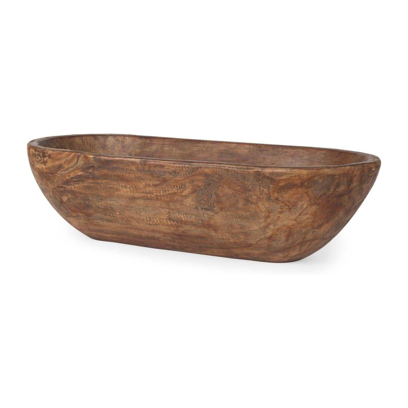 Mercana Athena Extra Large Oblong Reclaimed Wood Bowl