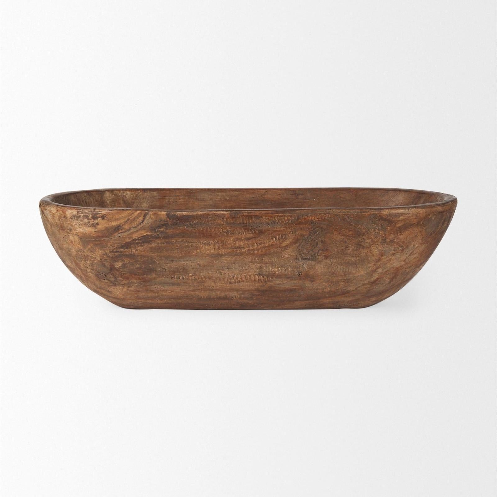 Mercana Athena Extra Large Oblong Reclaimed Wood Bowl