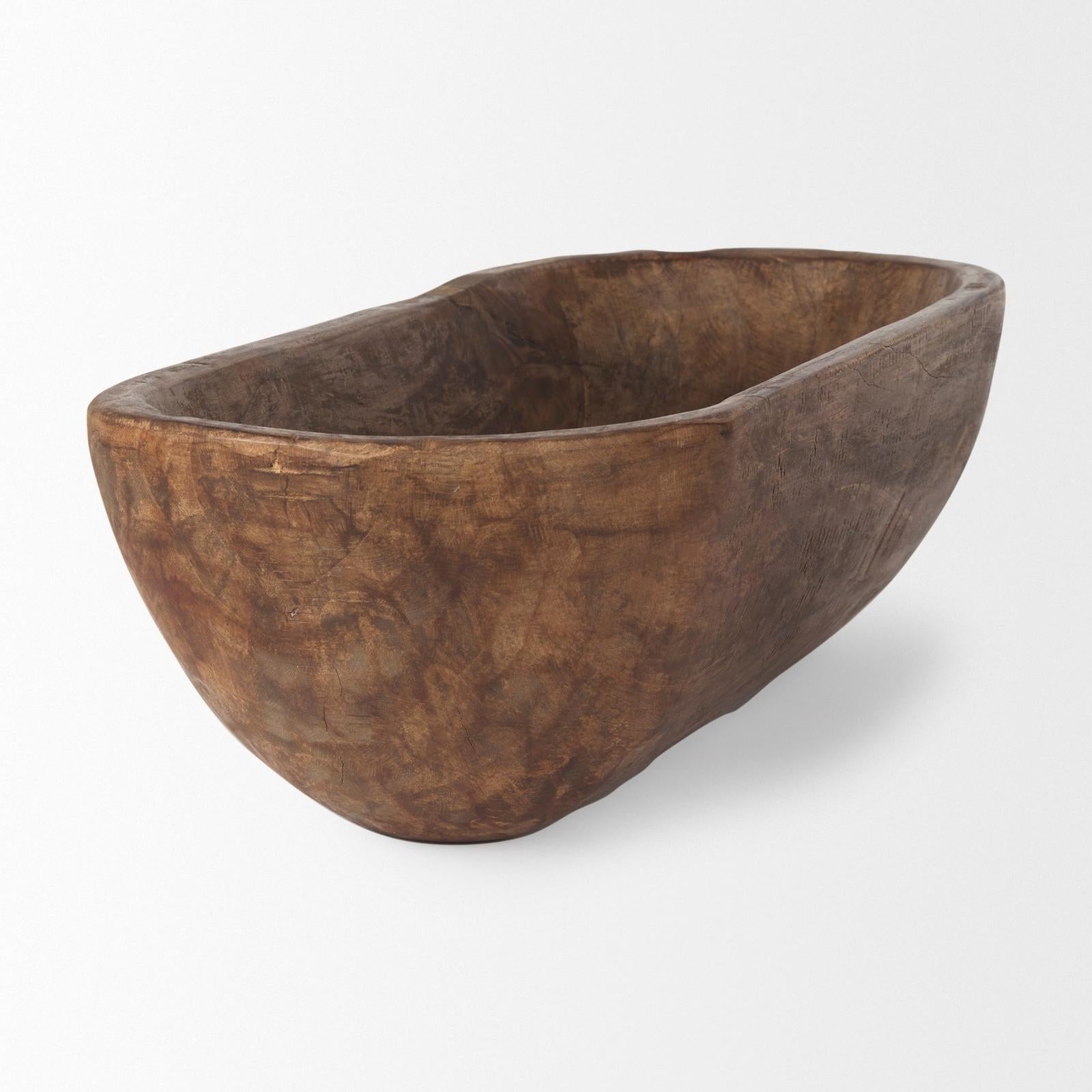 Mercana Athena Extra Large Oblong Reclaimed Wood Bowl