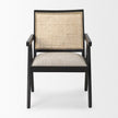 Mercana Donna Wood Cane-Back w/ Beige Upholstered Seat Dining Chair Clearance