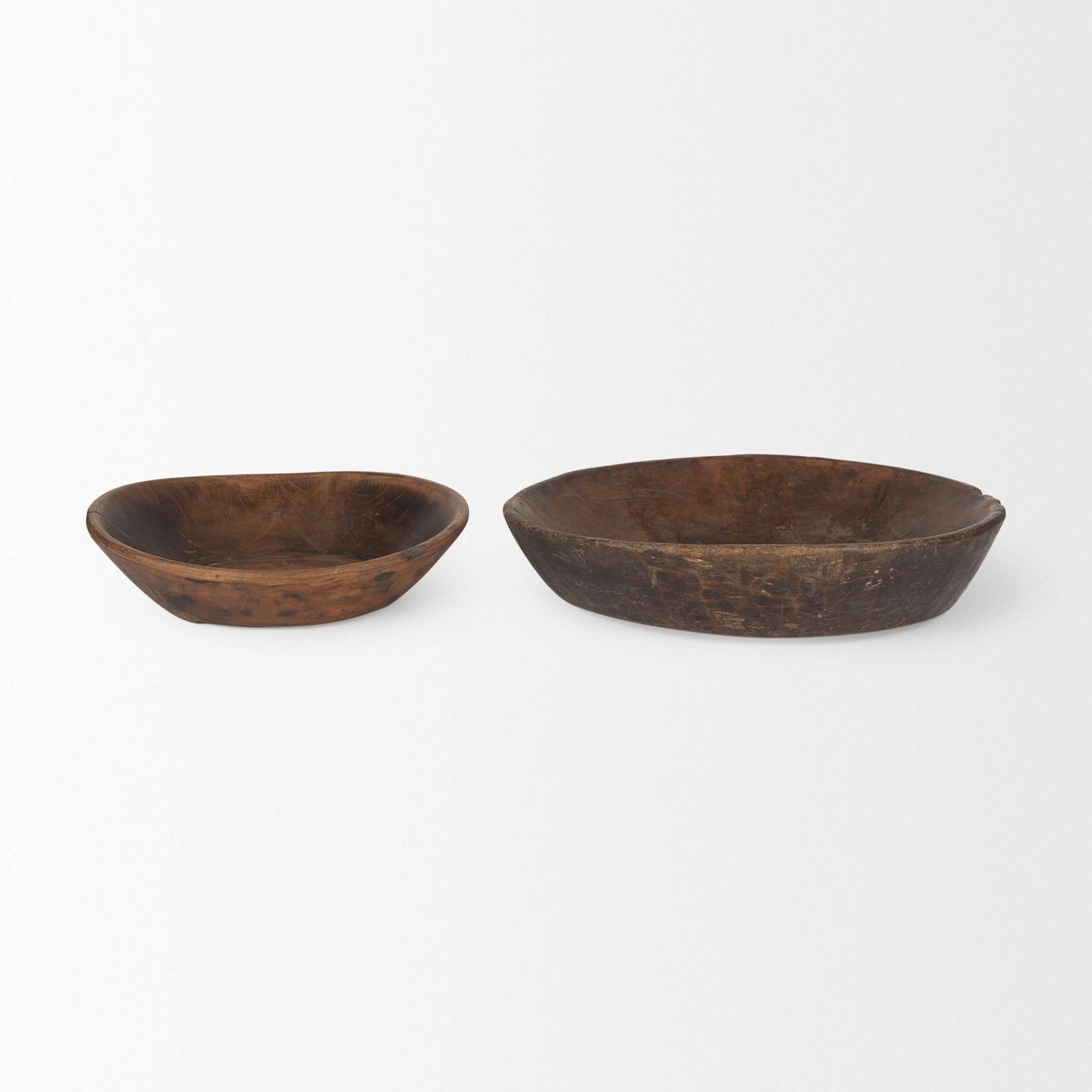 Mercana Nikita Large Reclaimed Wood Bowls- Set of 2