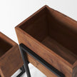 Mercana Jadine Medium Brown Wood w/ Black Metal Rectangle Frames- Set of 2 Clearance