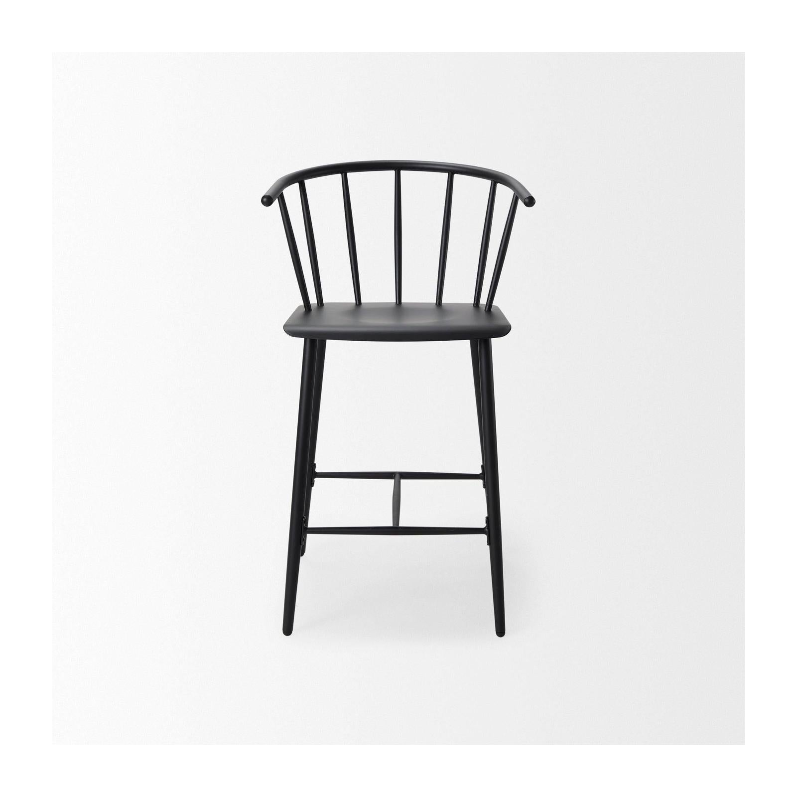 Mercana Colin Black Metal Counter Stool