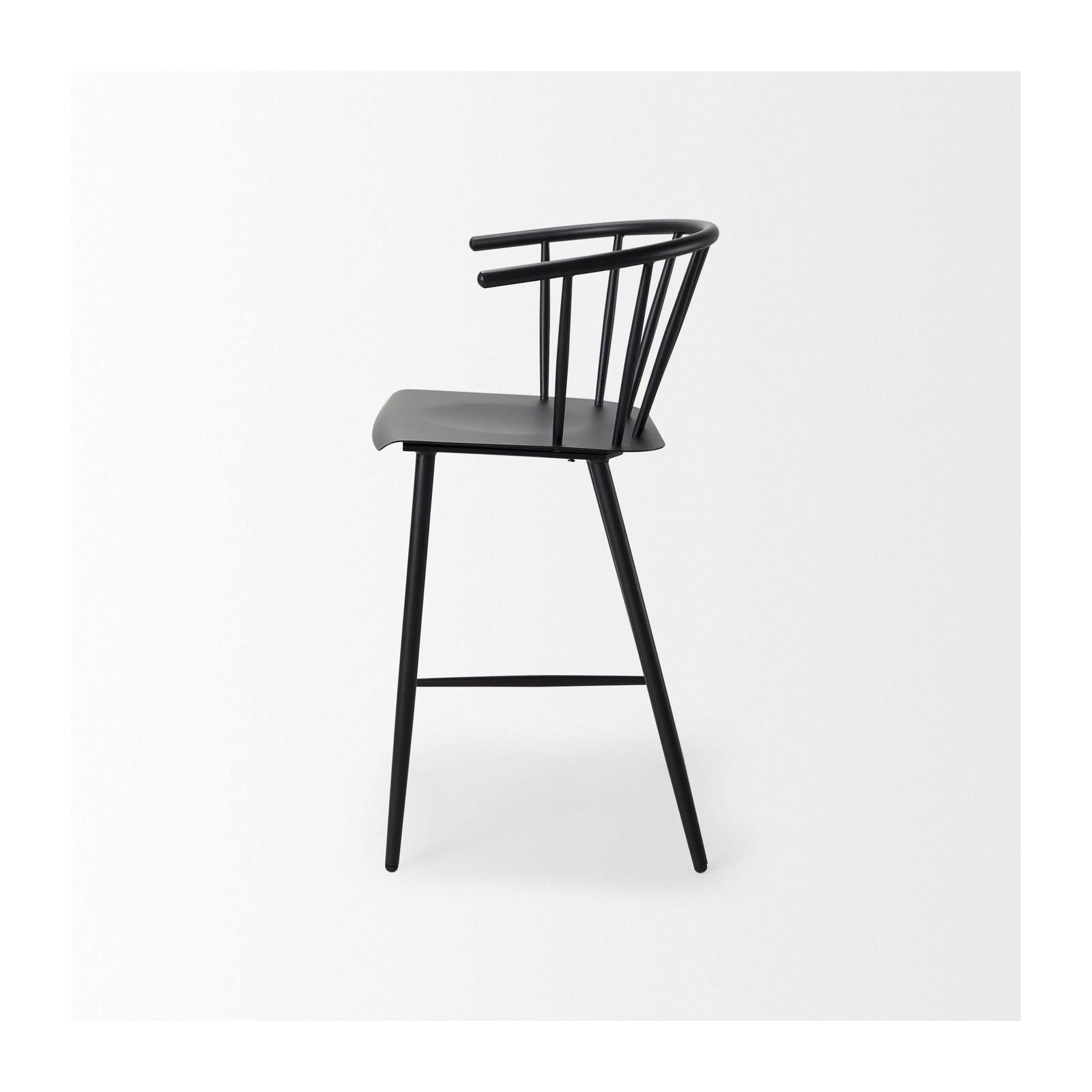 Mercana Colin Black Metal Counter Stool