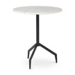 Mercana Serre Marble Top 3 Prong Metal Base End Table