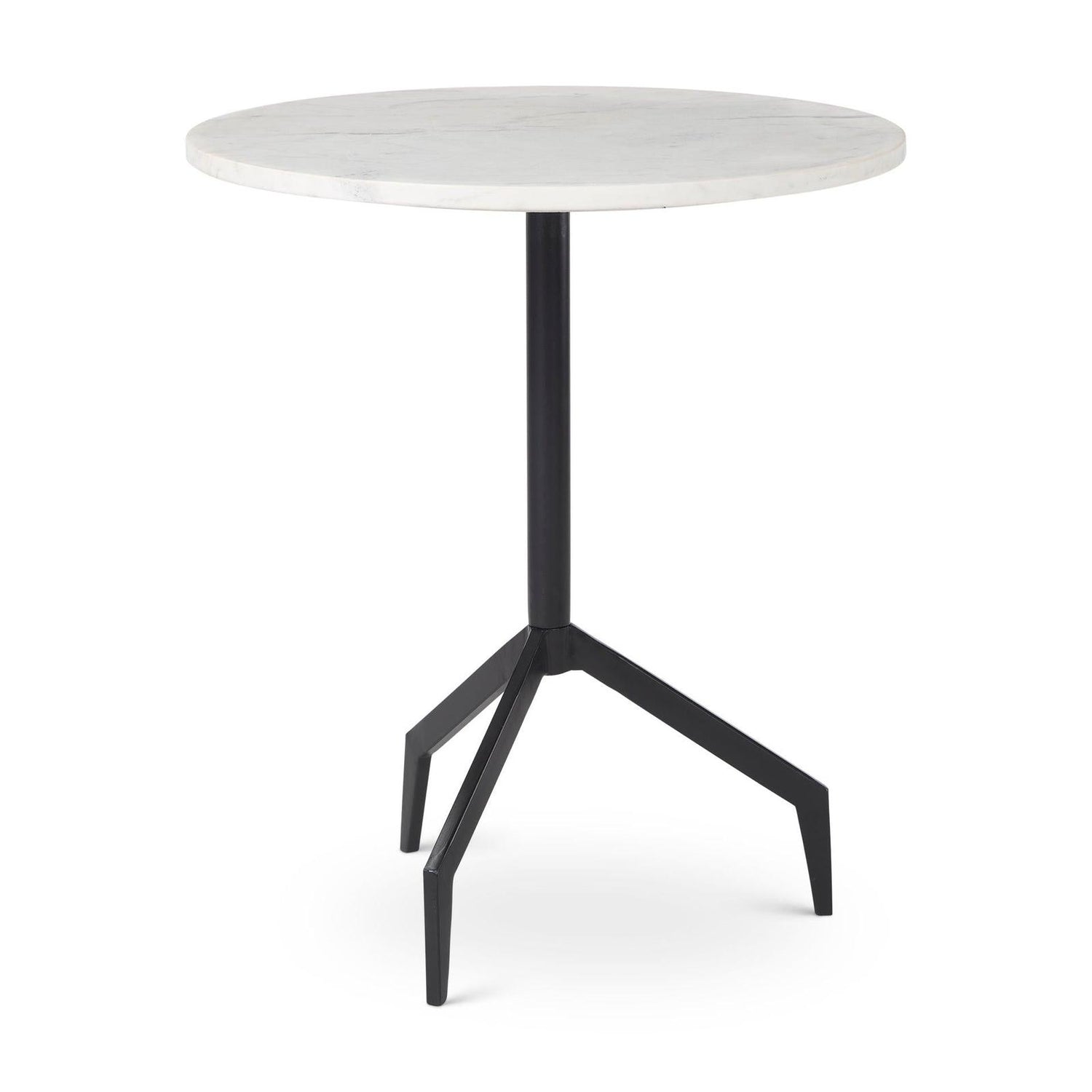Mercana Serre Marble Top 3 Prong Metal Base End Table
