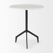 Mercana Serre Marble Top 3 Prong Metal Base End Table