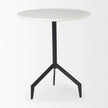 Mercana Serre Marble Top 3 Prong Metal Base End Table