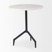 Mercana Serre Marble Top 3 Prong Metal Base End Table