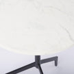 Mercana Serre Marble Top 3 Prong Metal Base End Table