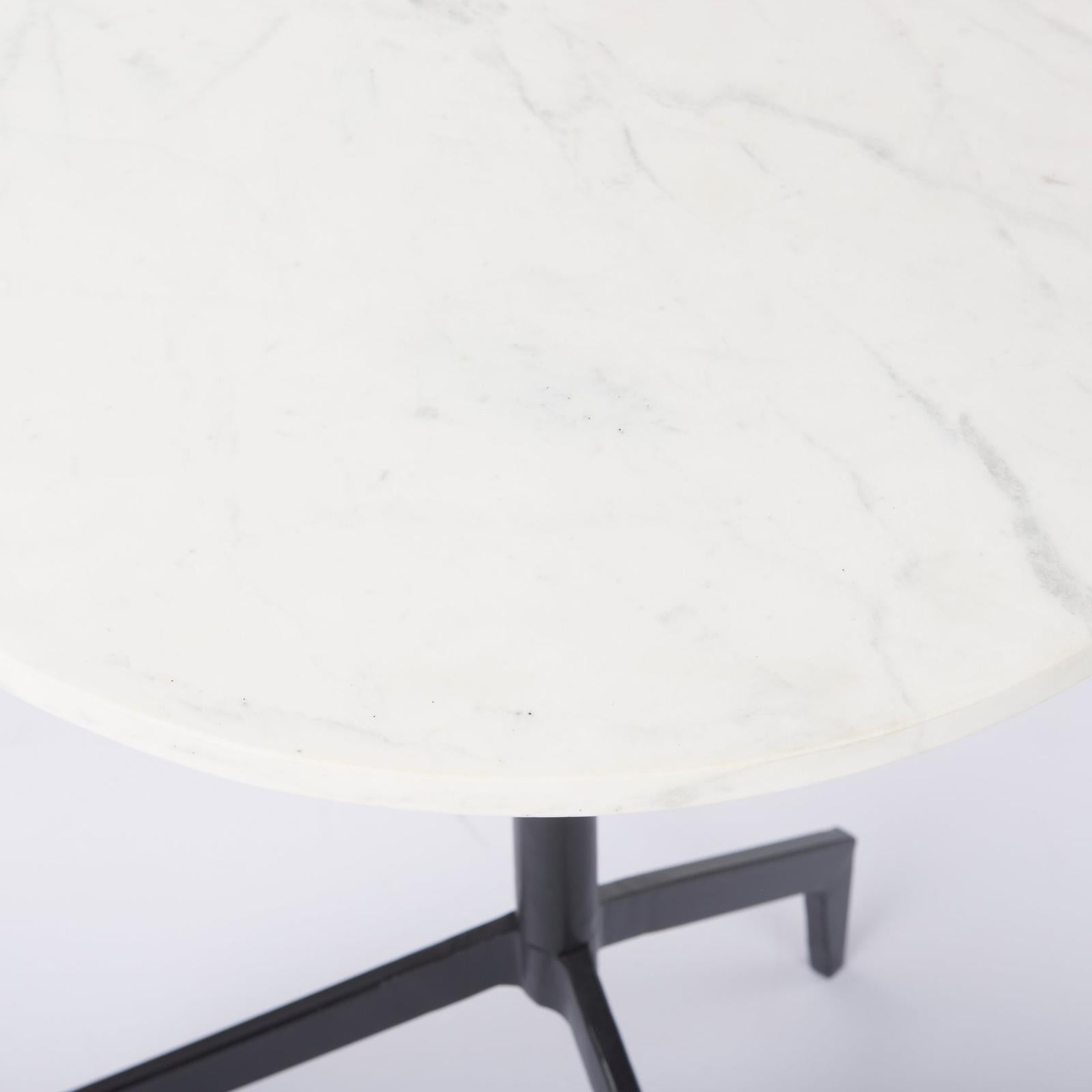 Mercana Serre Marble Top 3 Prong Metal Base End Table