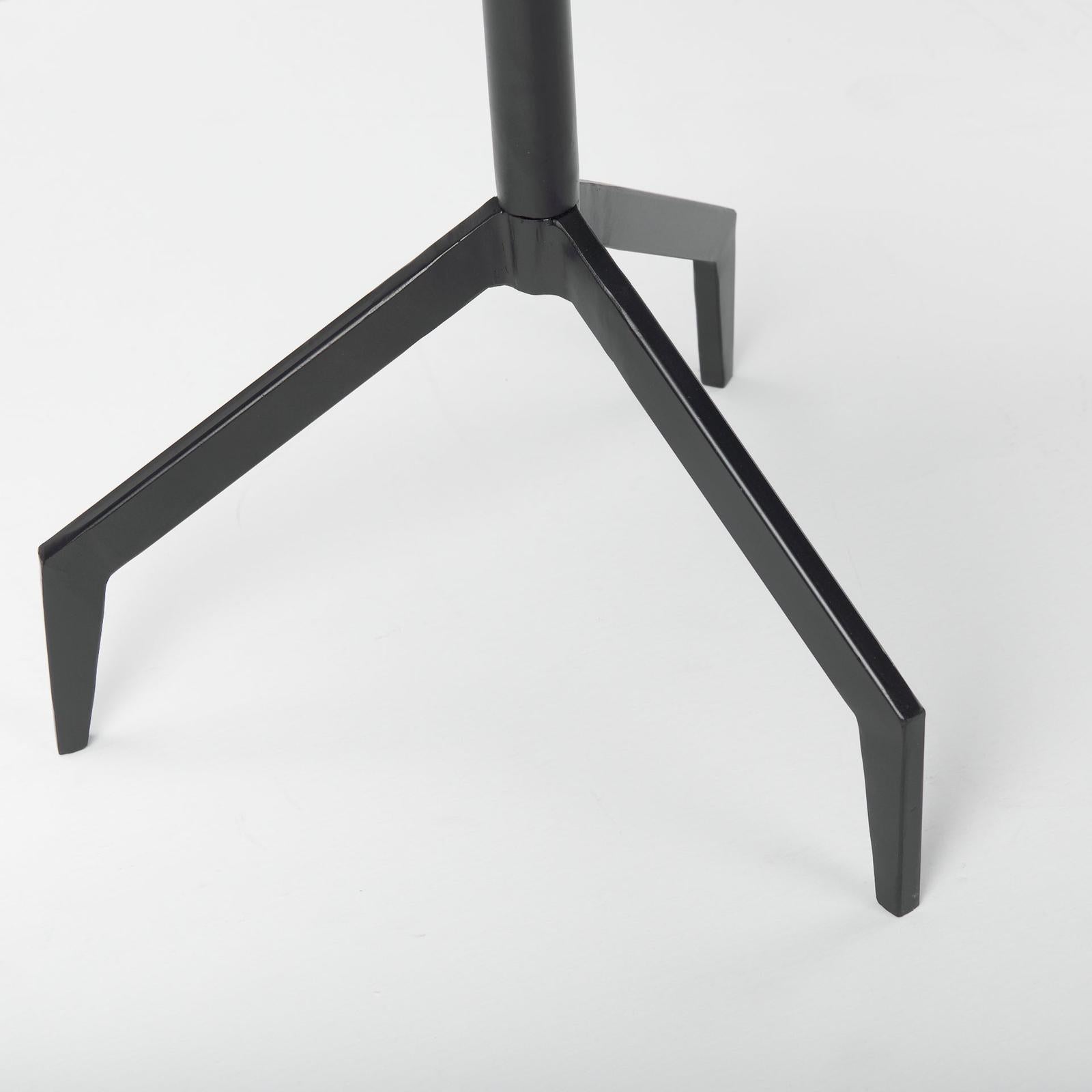 Mercana Serre Marble Top 3 Prong Metal Base End Table