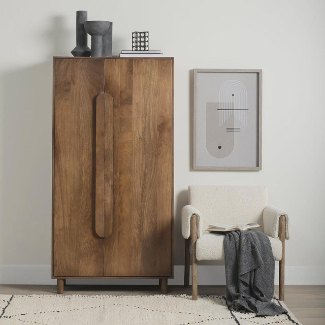Mercana Astrid Medium Brown Solid Wood Armoire HERO