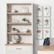 Mercana Fairview White and Medium Brown Wood Three Shelf Shelving Unit Clearance