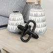 Mercana Delaney Large Gray Patterned Ceramic Vase Clearance