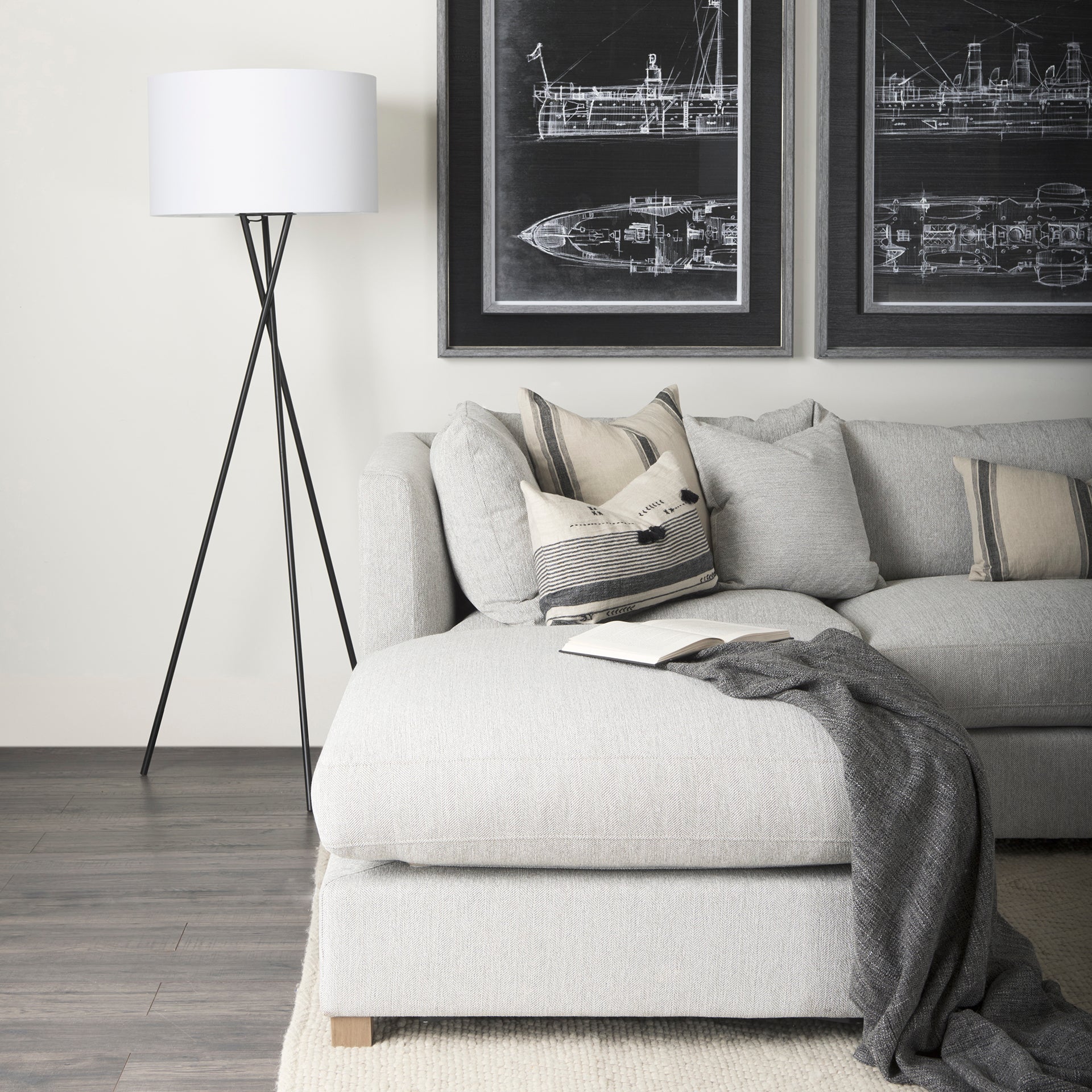 Mercana Ambrose Fabric Shade Floor Lamp