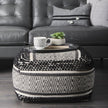 Mercana Ansel Black Metal Mirrored Bottom Oval Serving Tray