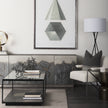 Mercana Vicunya Cream Fabric W/Gun Metal Gray Metal Frame Accent Chair
