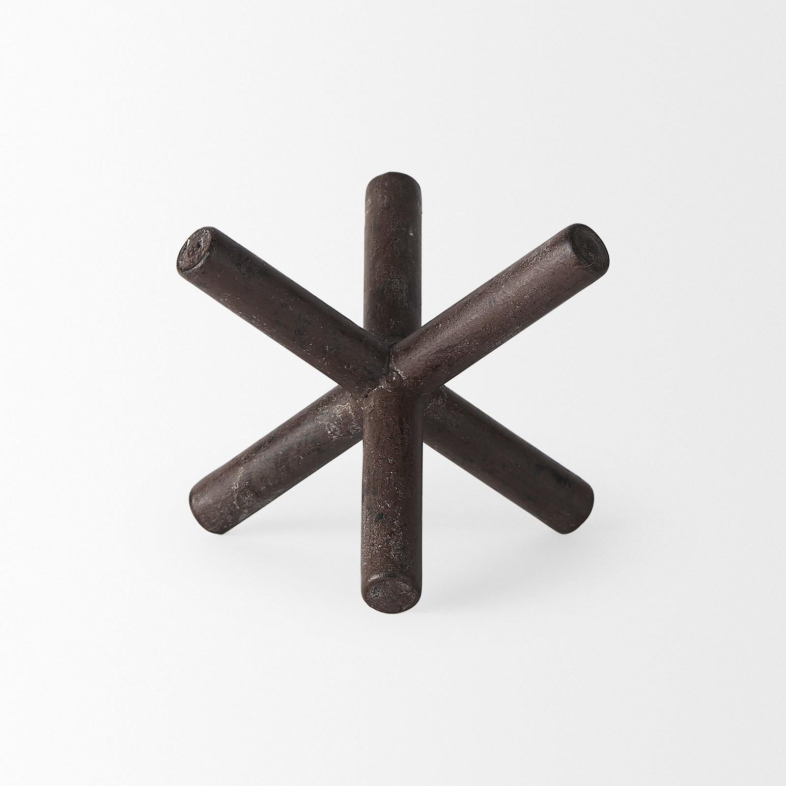 Mercana Astericks Brown Metal Decor Object