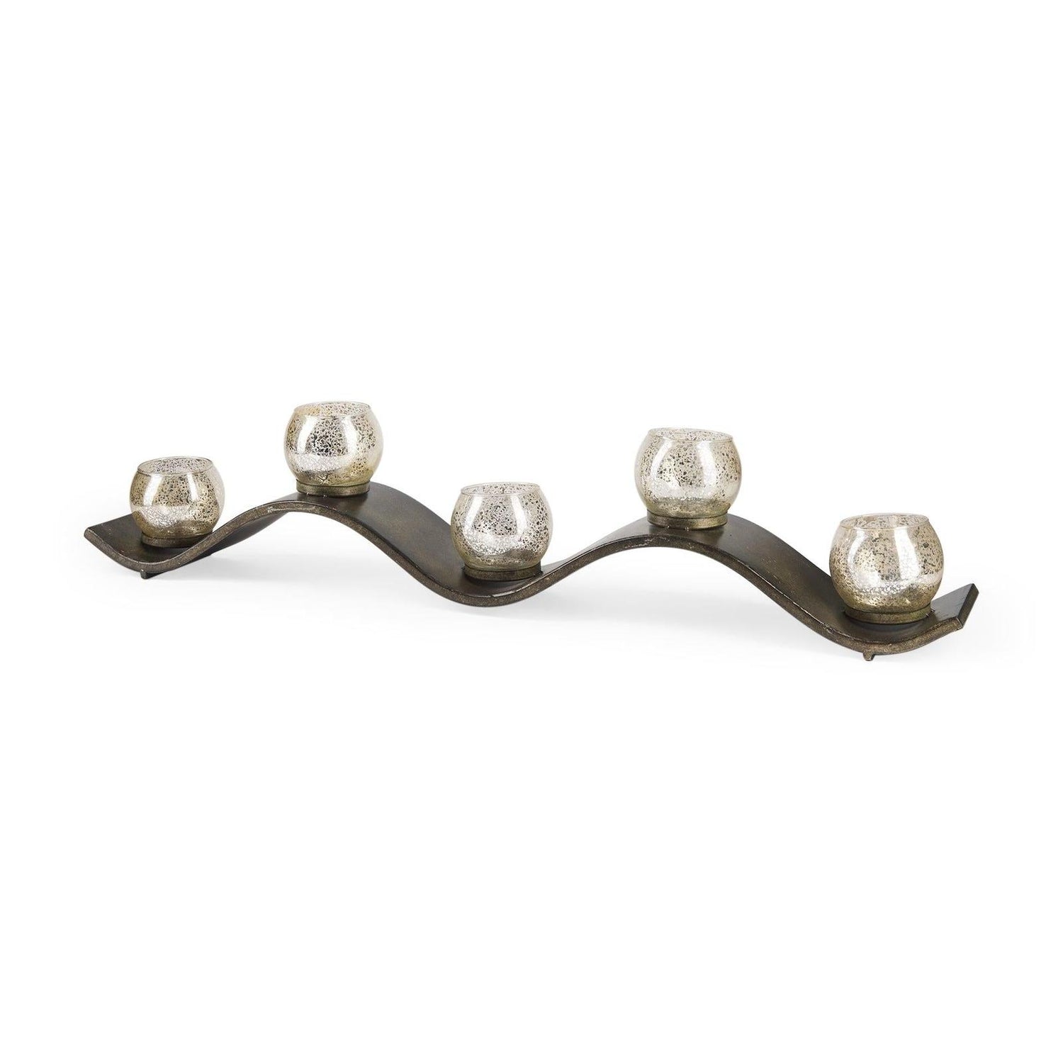 Mercana Lux Copper Metal Five Hurricane Glass Holder Table Candle Holder Clearance