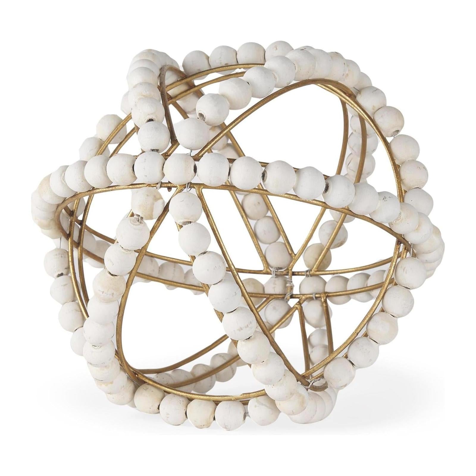 Mercana Espanlade White Wooden Beaded Orb