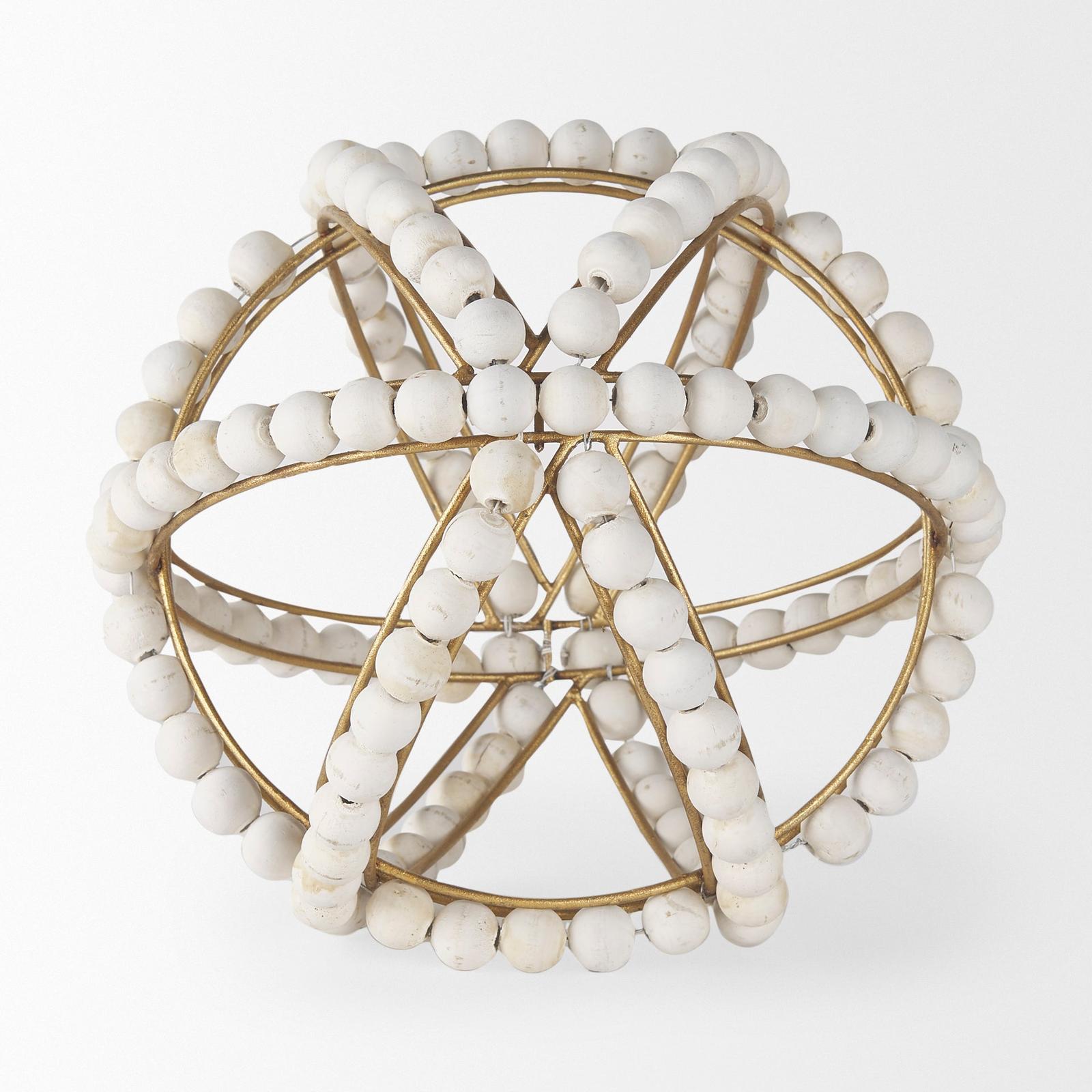 Mercana Espanlade White Wooden Beaded Orb