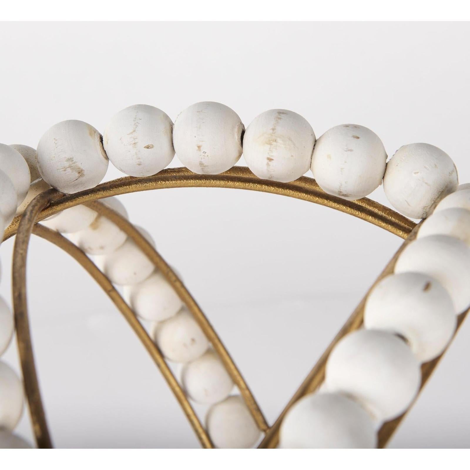 Mercana Espanlade White Wooden Beaded Orb