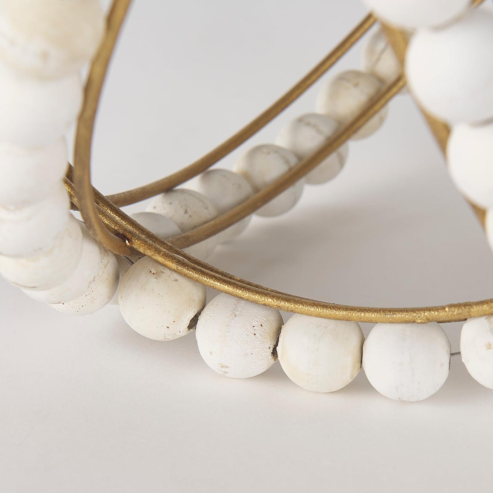Mercana Espanlade White Wooden Beaded Orb