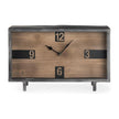 Mercana Harvey Black Metal and Wood Rectangular Table Clock