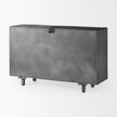Mercana Harvey Black Metal and Wood Rectangular Table Clock