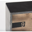 Mercana Harvey Black Metal and Wood Rectangular Table Clock