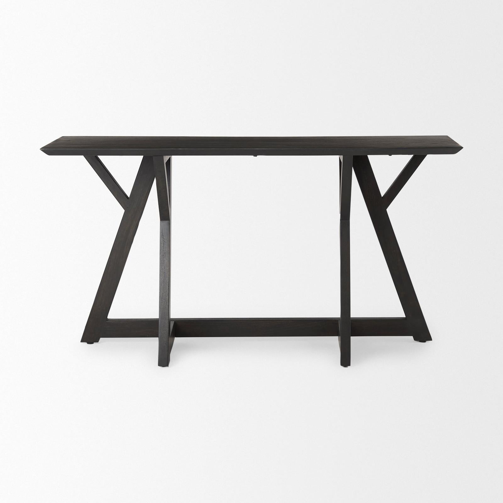 Mercana Jennings Dark Brown Wood Console Table