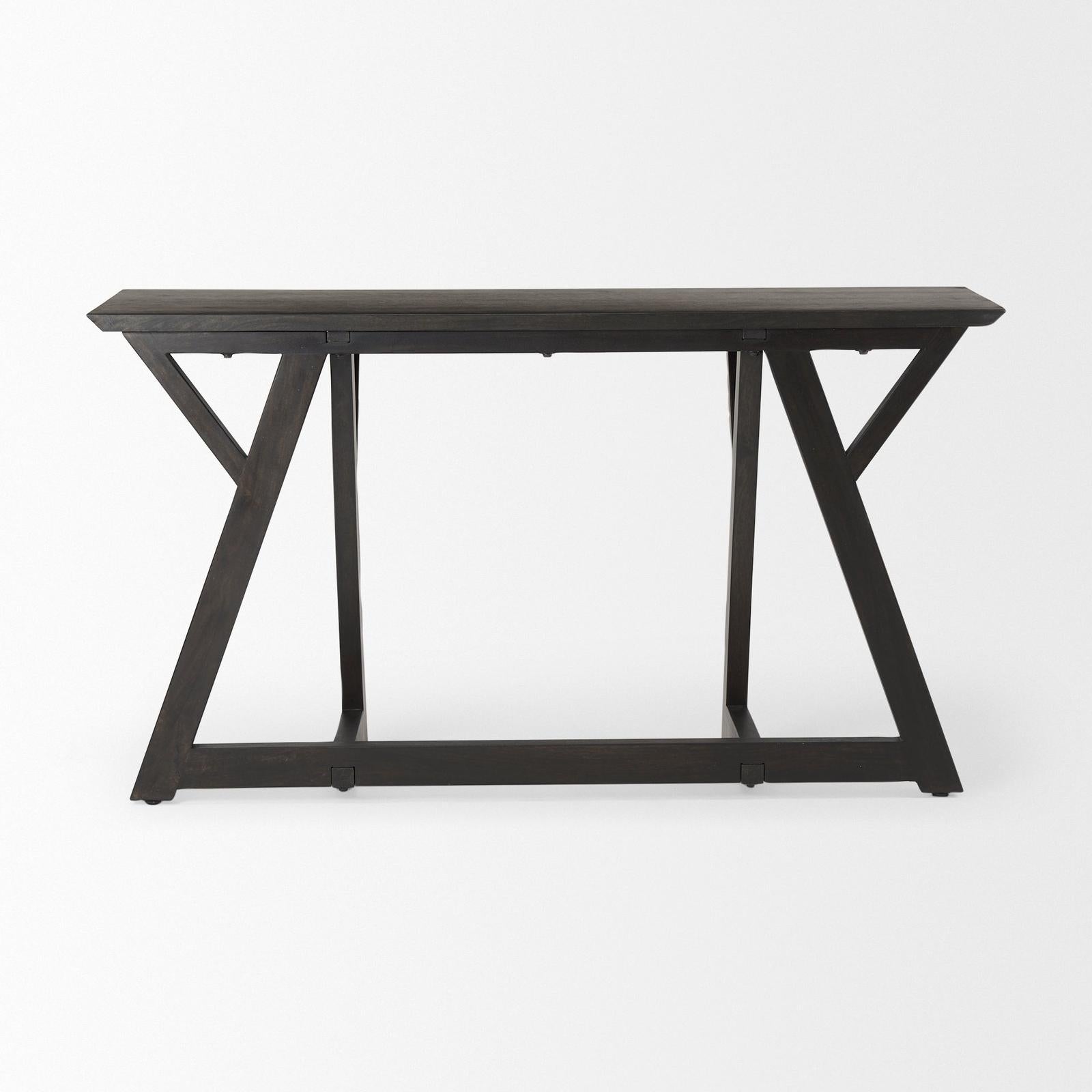 Mercana Jennings Dark Brown Wood Console Table