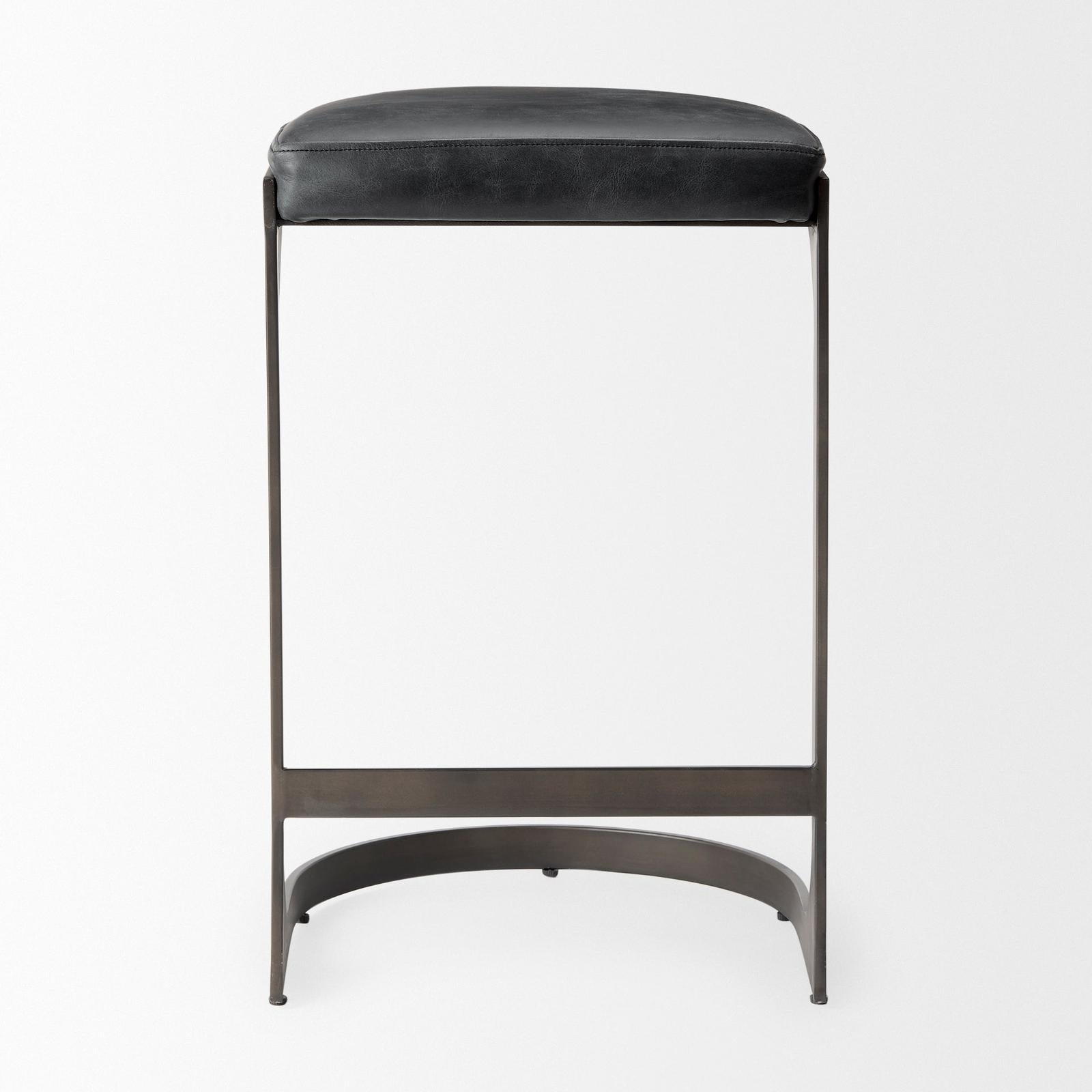 Mercana Tyson Leather W/ Metal Frame Counter Stool
