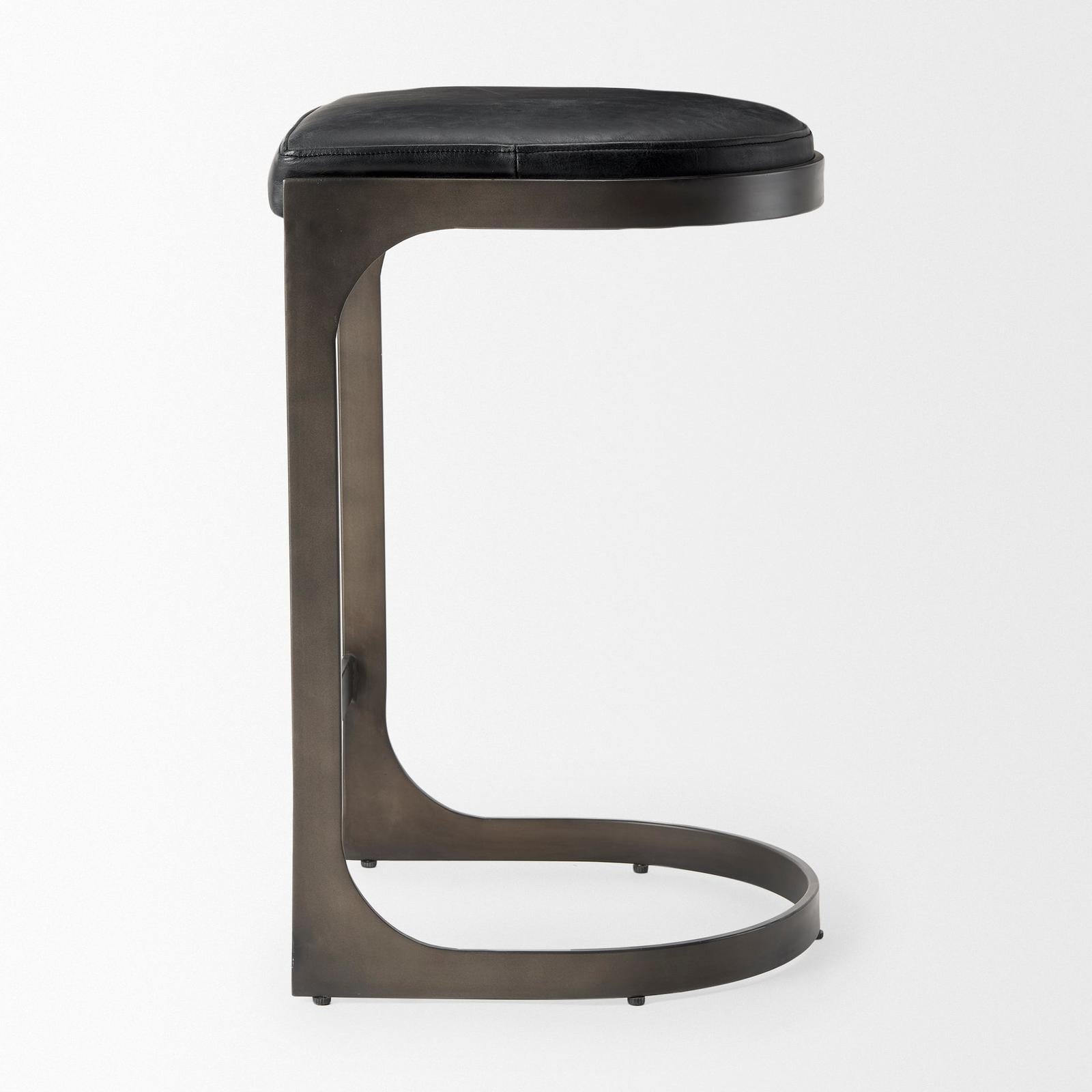 Mercana Tyson Leather W/ Metal Frame Counter Stool