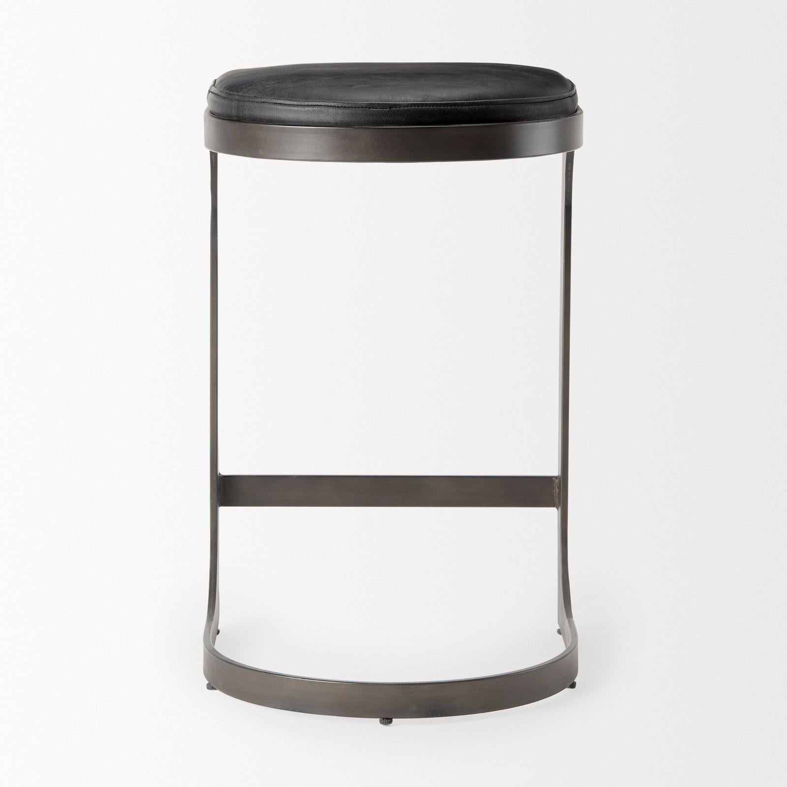 Mercana Tyson Leather W/ Metal Frame Counter Stool