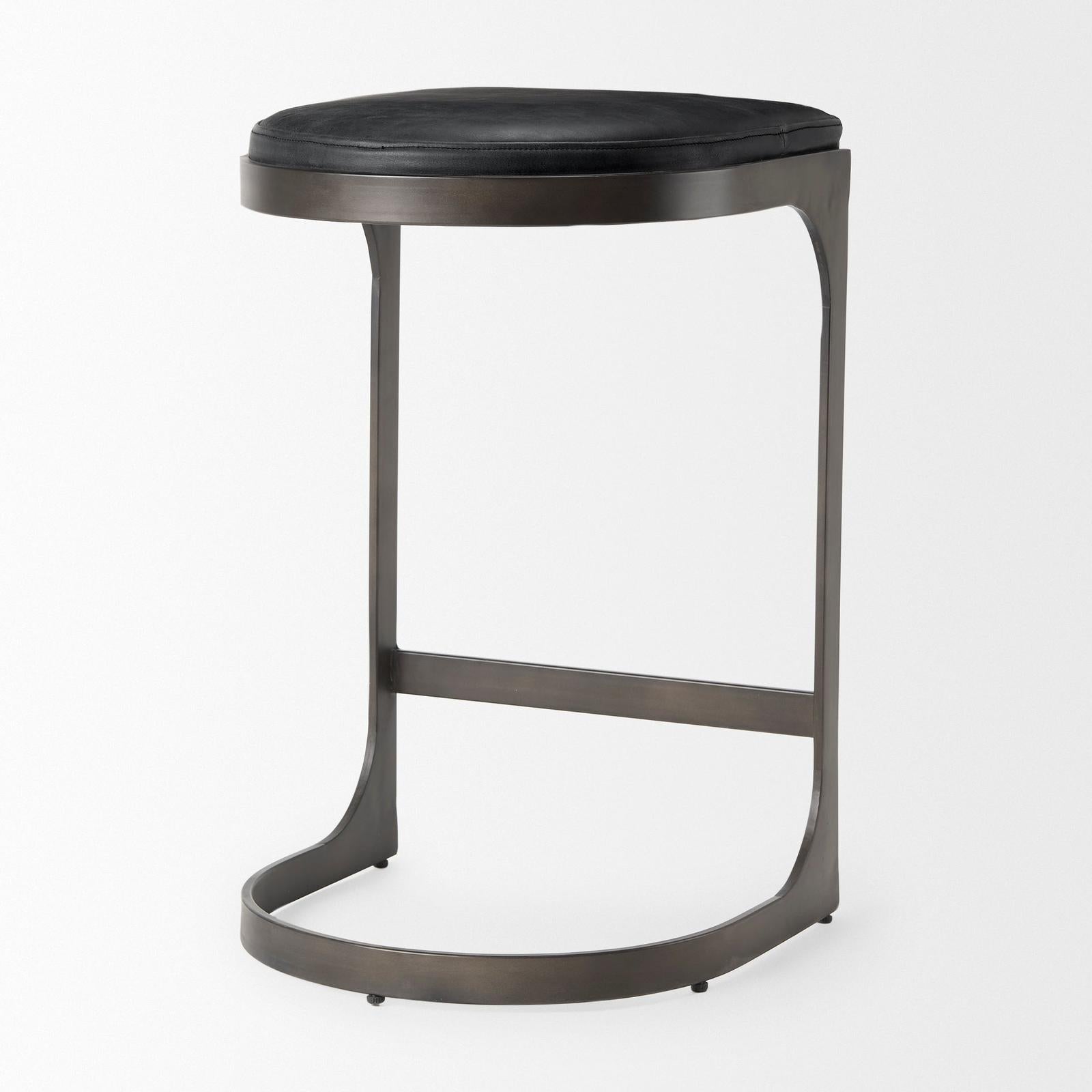 Mercana Tyson Leather W/ Metal Frame Counter Stool