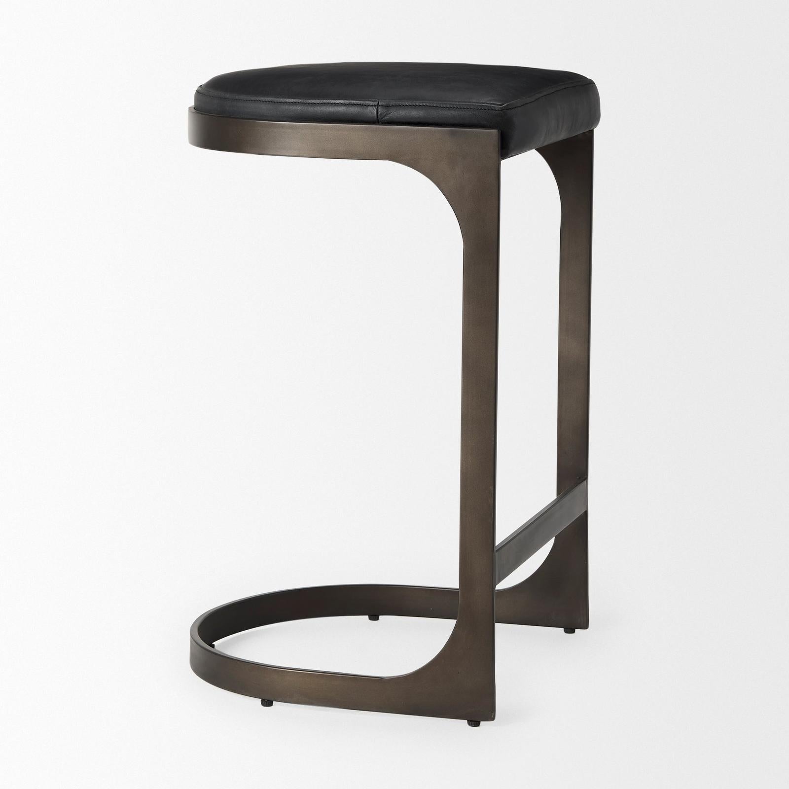 Mercana Tyson Leather W/ Metal Frame Counter Stool