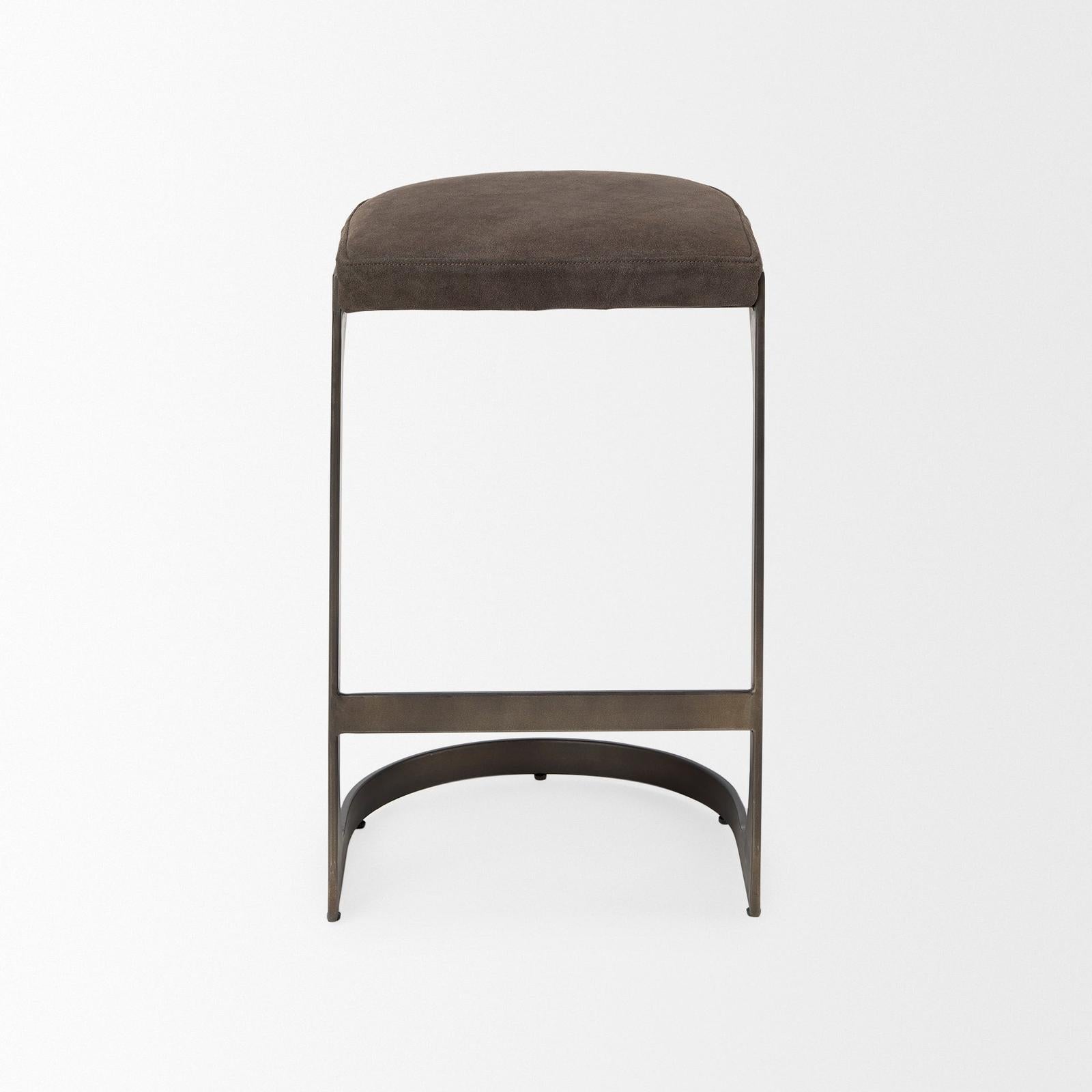 Mercana Tyson Brown/Gray Suede W/ Metal Frame Counter Stool Clearance