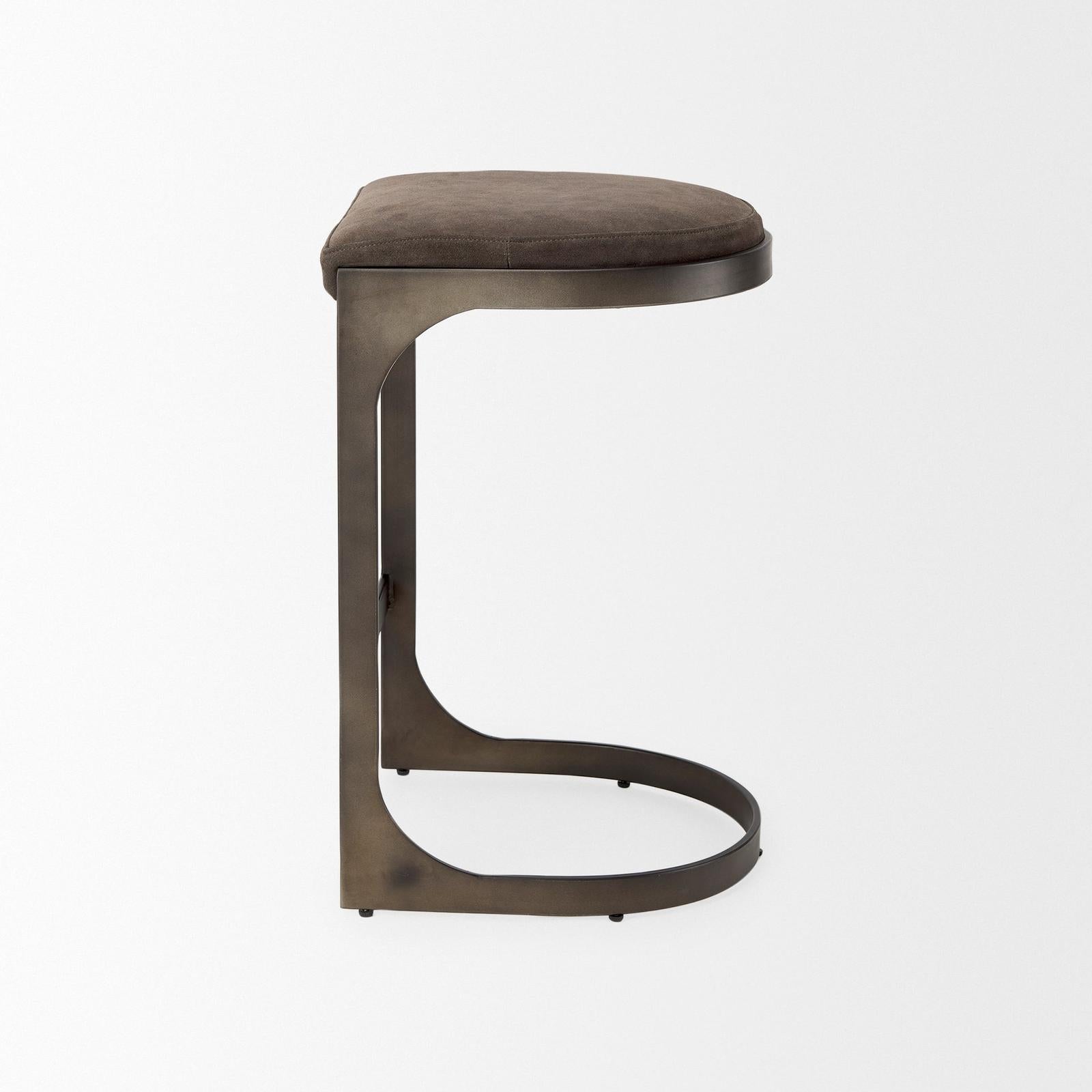 Mercana Tyson Brown/Gray Suede W/ Metal Frame Counter Stool Clearance